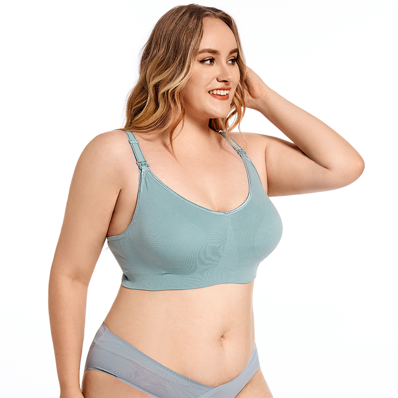 Nursing Bra Clip - プラスサイズワイヤレスマタニティブラジャーフロントオープンギャザー垂れ下がり防止シームレス 3D 通気性快適な授乳ブラジャー