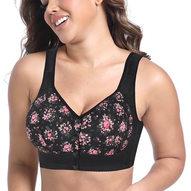 Full Coverage Bra - フルカバーフロントクロージャーブラジャー、女性用ワイヤレス快適ブラ、柔らかく通気性のある普段使い用下着