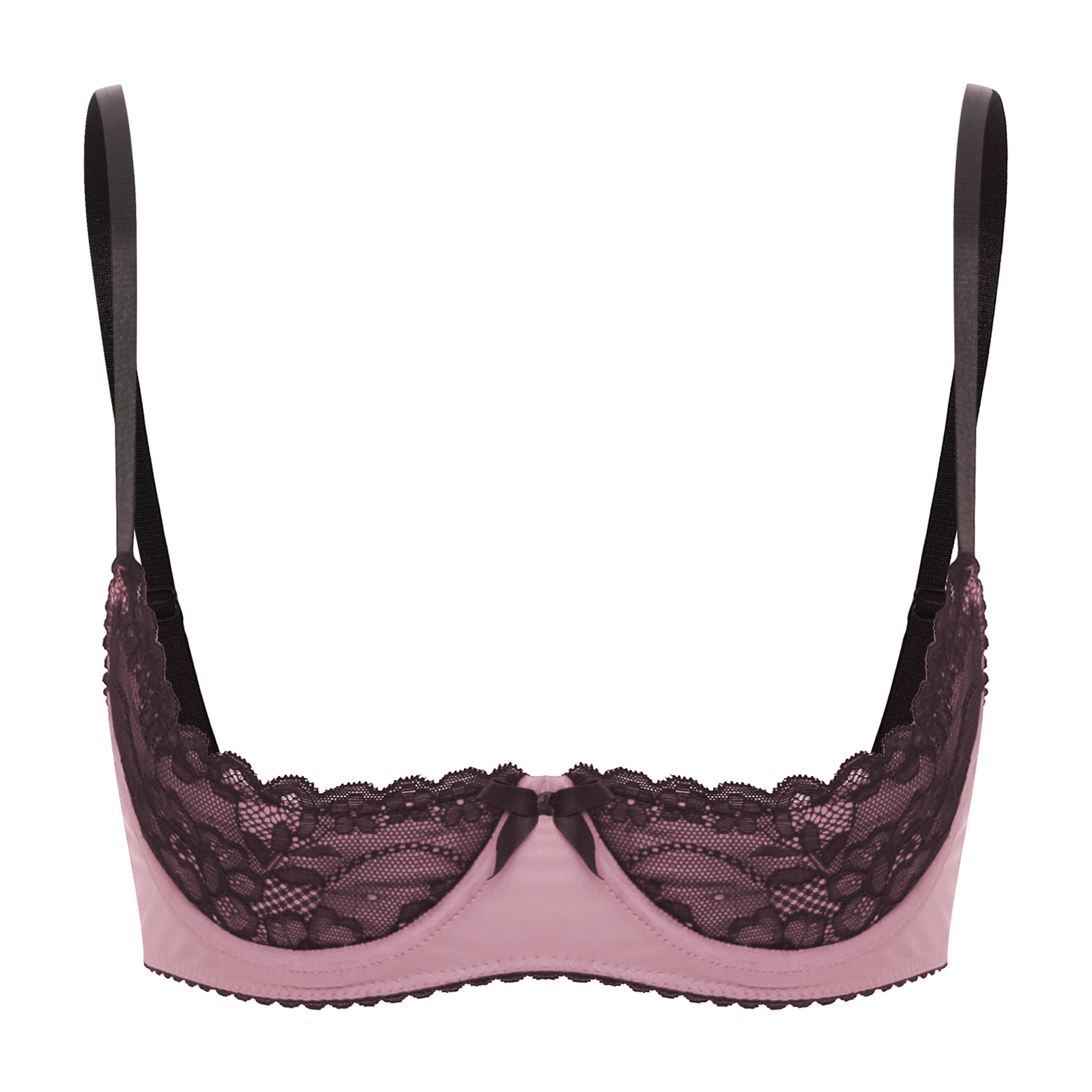 Underwire Bra Padded - レディースランジェリー水着アンダーハーフカップブラジャートップスビキニレースプッシュアップバルコネットカップブラジャーオープン胸胸ブラジャー下着