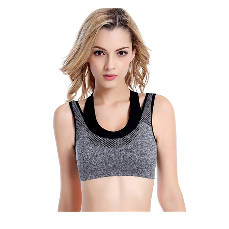 通気性のあるスポーツブラ,耐衝撃性,シームレス,腕立て伏せ, - Underwire Bra Padded のレビューと価格