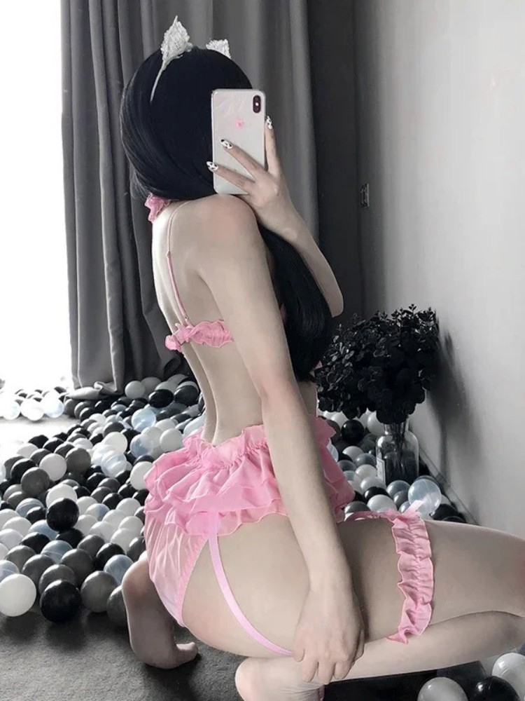 女性用セクシーエロティックランジェリーセット ロリータコスチ - Lace Bralette Set のレビューと価格