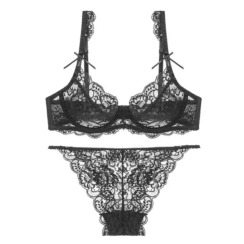 セクシーな透明な超薄型レースのランジェリーセット女性収集下着 - Cotton Bra Everyday のレビューと価格