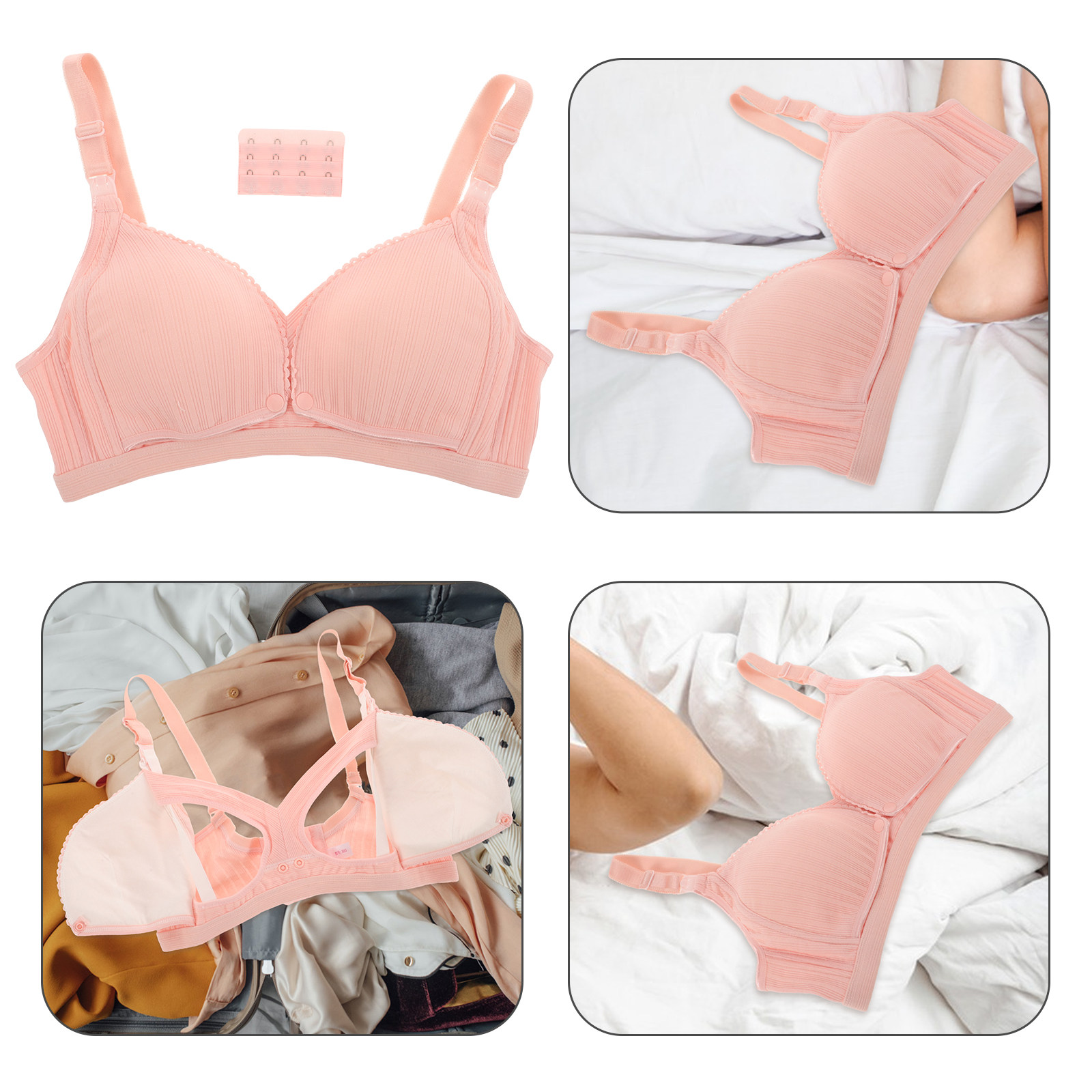 ワイヤレス授乳ブラ ピンク リブ編み 薄手 38 85 ダブ - Nursing Bra Clip のレビューと価格