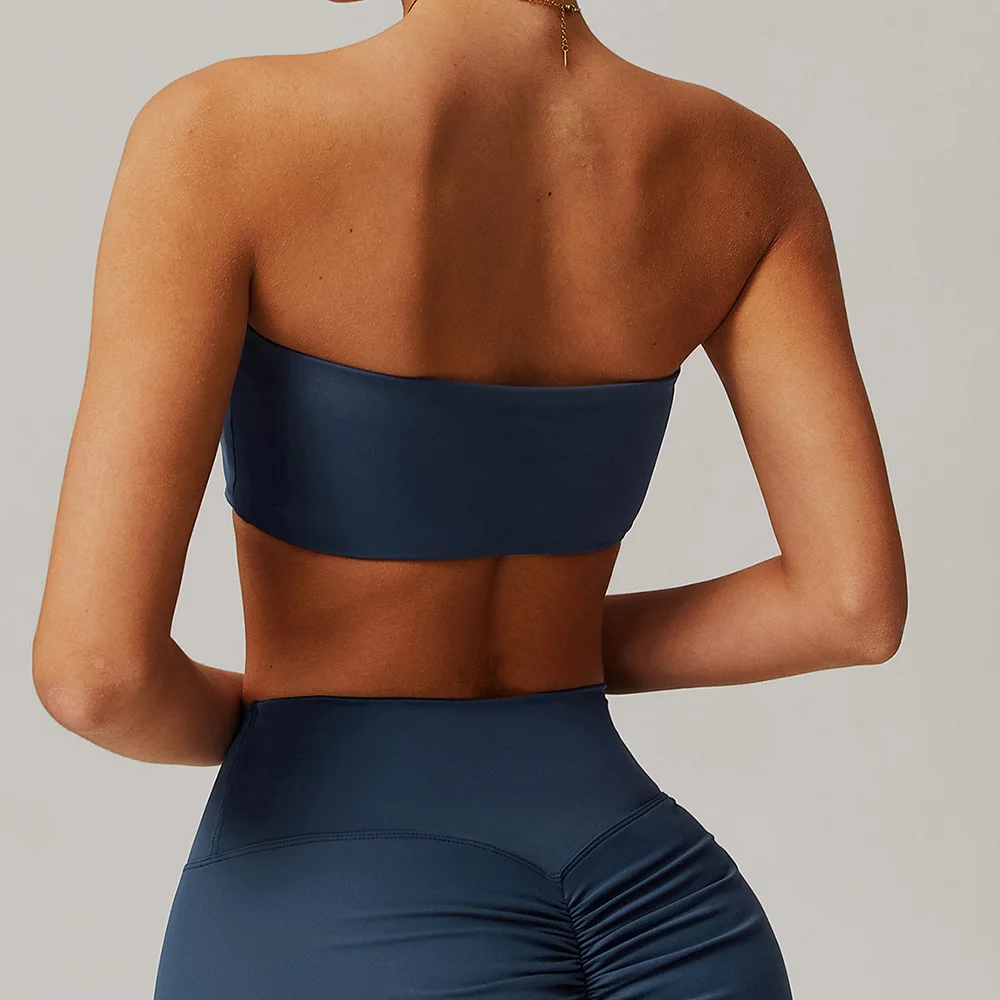 女性用シームレスワンピースヨガチューブトップジムストラップレ - Underwire Bra Padded のレビューと価格