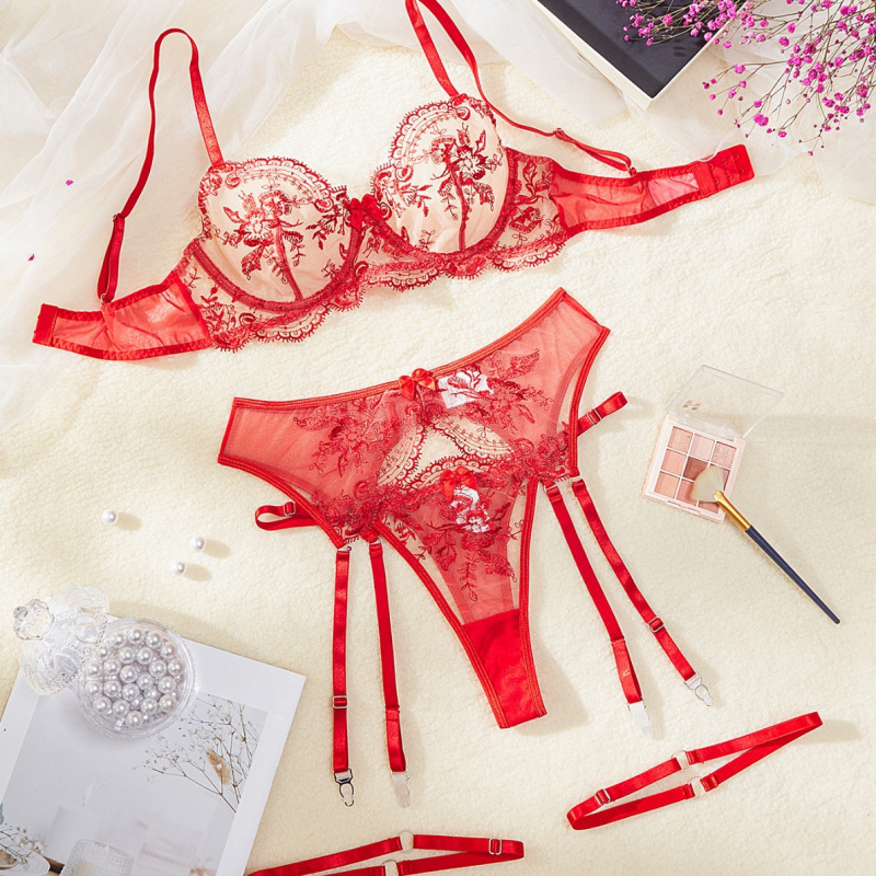 メッシュ刺繍入りビキニブラ、シースルー、魅惑的で快適なフィッ - Wirefree Bra Comfort のレビューと価格