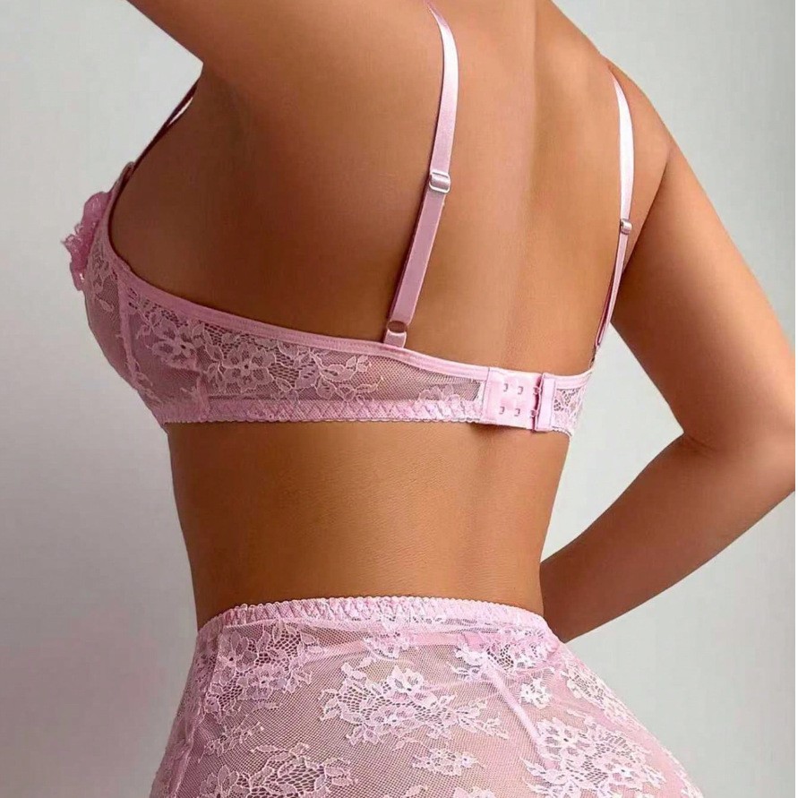 セクシーランジェリー シースルーブラ レース下着セット レデ - Sheer Bra Lace のレビューと価格