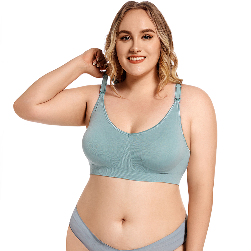 プラスサイズワイヤレスマタニティブラジャーフロントオープンギ - Nursing Bra Clip のレビューと価格