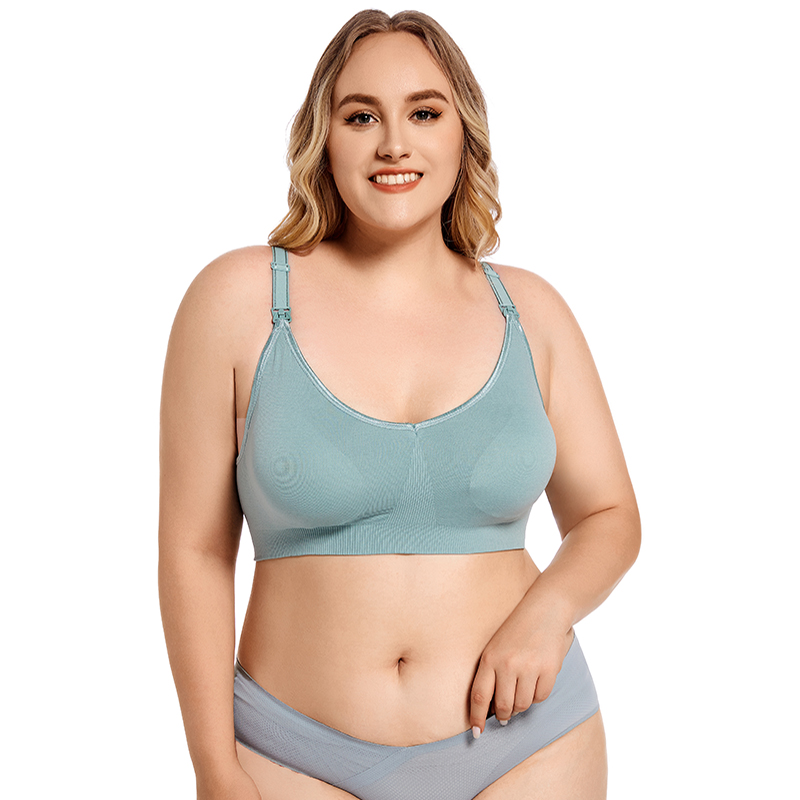 プラスサイズワイヤレスマタニティブラジャーフロントオープンギ - Nursing Bra Clip のレビューと価格