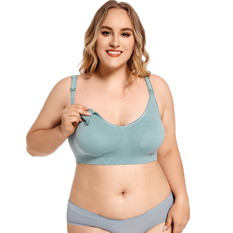 プラスサイズワイヤレスマタニティブラジャーフロントオープンギ - Nursing Bra Clip のレビューと価格