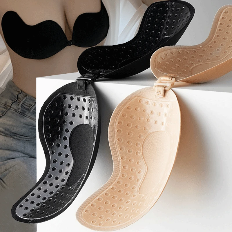 再利用可能な粘着式ニップルカバー A～Dカップ、シリコンパッ - Plunge Bra Push Up のレビューと価格